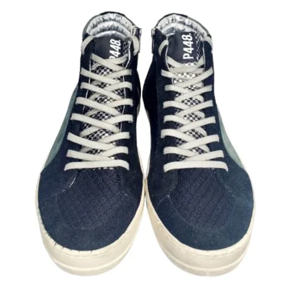 P448 Skate Suede & Leather High Top Green & Black Sneaker. Size 10.5/44 - Picture 3 of 11